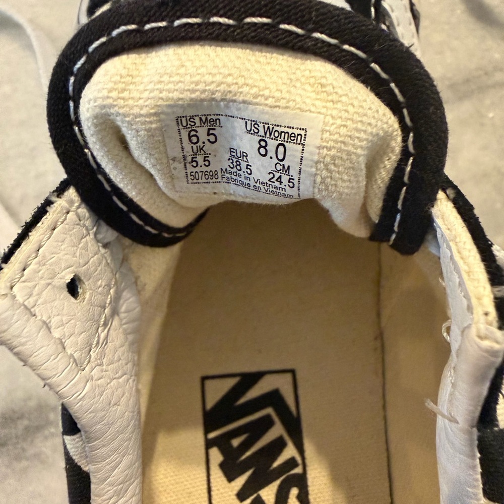 Vans Low-Top Black and White Checker Sneakers - Picture 5 of 6